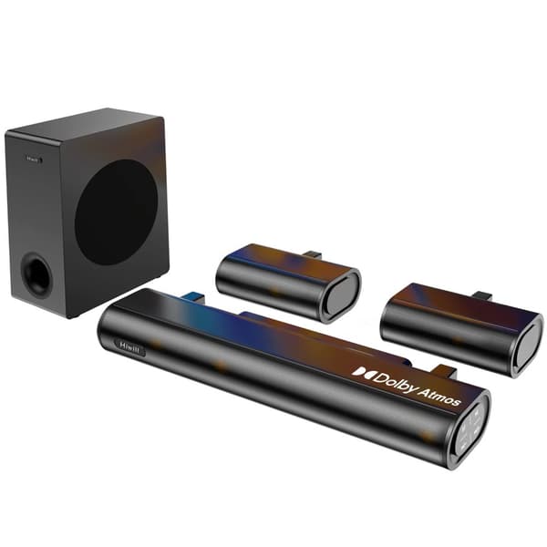 5.1 Kanavan Soundbar, Dolby Atmos -surround-järjestelmä, 380 wattia tehoa, Bluetooth 5.3 -yhteys,Hiwill A51