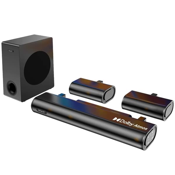 5.1 Kanavan Soundbar, Dolby Atmos -surround-järjestelmä, 380 wattia tehoa, Bluetooth 5.3 -yhteys,Hiwill A51