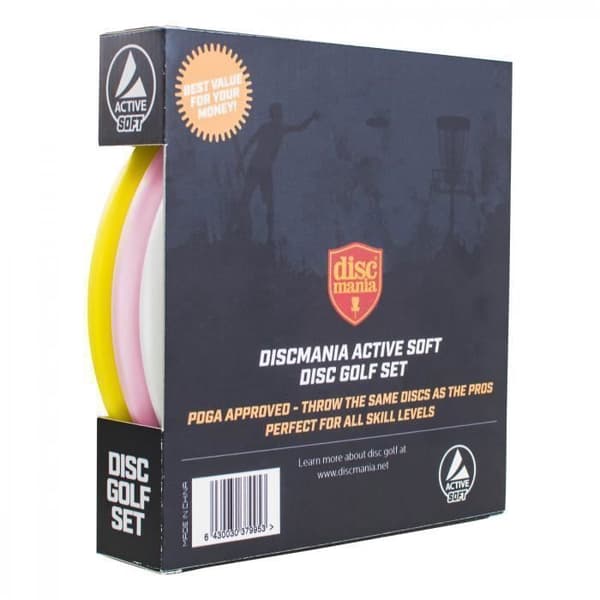 Set med 3 Disc Golf Discs - Discmania - Active Soft - 150-159g - Mjuk plast