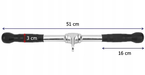 Pull-up øvelsessæt: stang 2 cm, reb 2,5 m, lige håndtag 51 cm