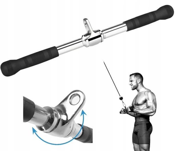 Pull-up øvelsessæt: stang 2 cm, reb 2,5 m, lige håndtag 51 cm