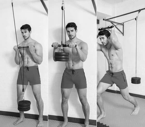 Pull-up øvelsessæt: stang 2 cm, reb 2,5 m, lige håndtag 51 cm