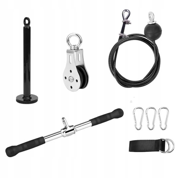 Pull-up øvelsessæt: stang 2 cm, reb 2,5 m, lige håndtag 51 cm