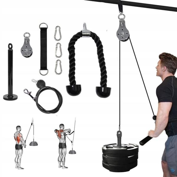 Pull-up træningssæt: 2 cm stang, 3 m reb, rebhåndtag