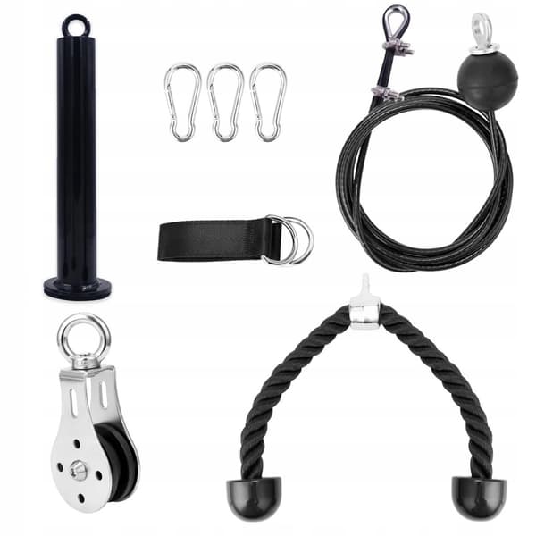 Pull-up øvelsessæt: stang 4,8 cm, reb 2,5 m, rebhåndtag