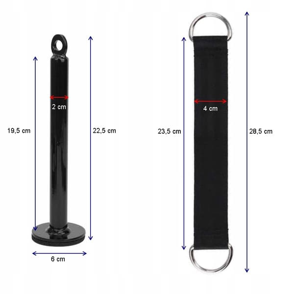 Pull-up-övningsset: 2 cm stång, 2,5 m rep, rephandtag