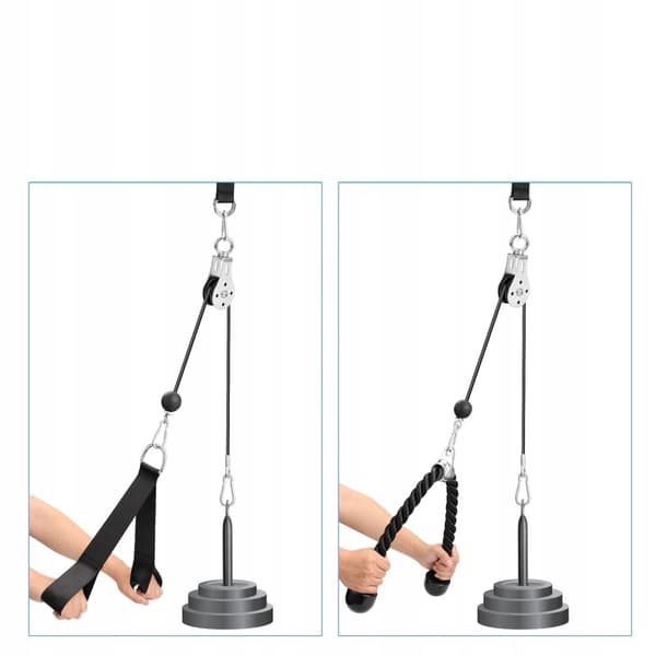 Pull-up-övningsset: 2 cm stång, 2,5 m rep, rephandtag