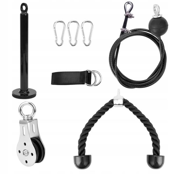 Pull-up-övningsset: 2 cm stång, 2,5 m rep, rephandtag