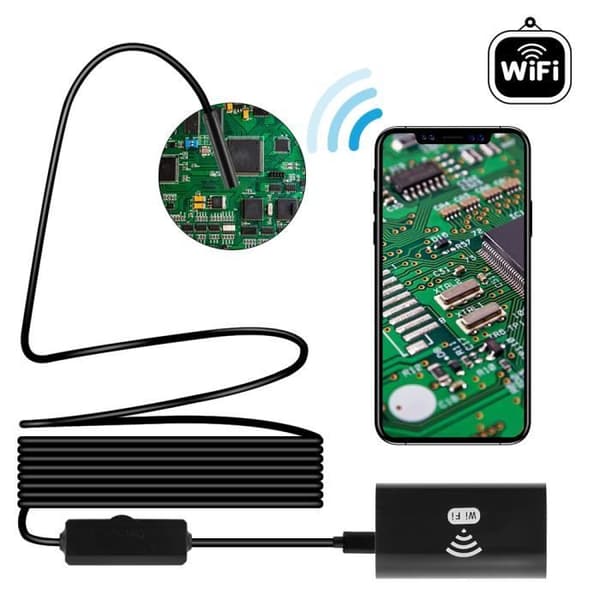 5m trådlös Borescope Camera 720p WiFi Endoscope IP67 Vattentät BI1063