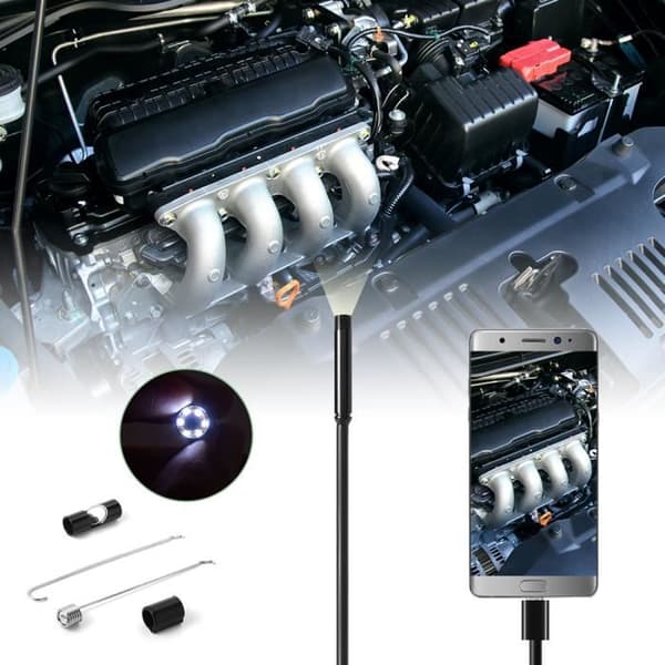 XCSOURCE Endoscope 6 LED Vattentät Micro USB 7mm-2M + USB-adapter för PC Android-enhet med OTG-funktion BI705