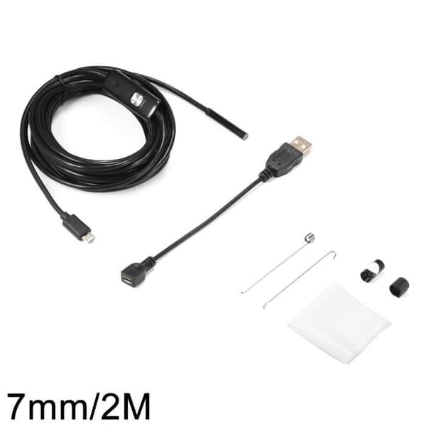 XCSOURCE Endoscope 6 LED Vattentät Micro USB 7mm-2M + USB-adapter för PC Android-enhet med OTG-funktion BI705