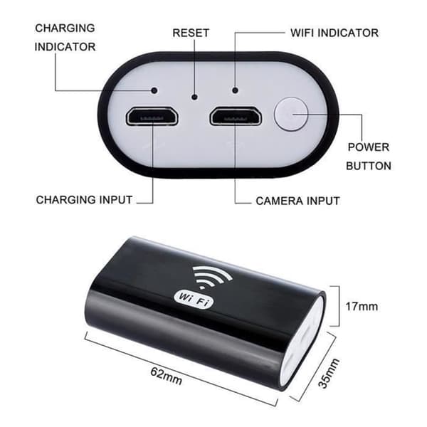 F99 Digital Edoscope Kameralins 8mm HD WiFi 720P Vattentät med 1M kabel #1106
