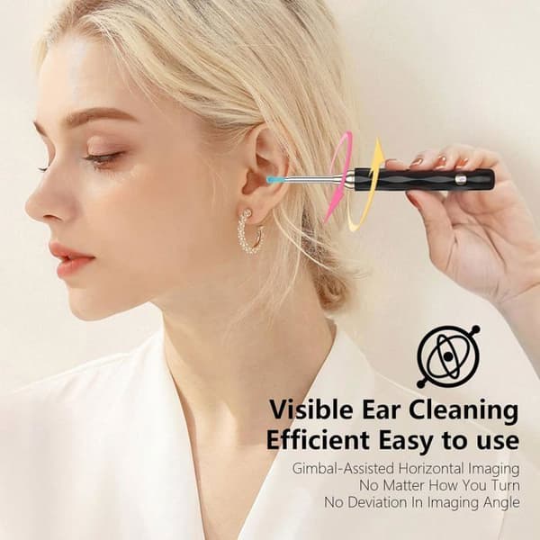 Ear Otoscope 1080P HD 3,5 mm kamera Iscope IP67 vattentät öronrengörare med 6 LED-lampor Öronrengöringsverktyg, blå