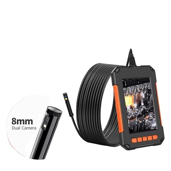 Industriel Endoskop Kamera, 4,3 tommer IPS Skærm, 1080P Høj Opløsning,2m, 8mm Dual linse