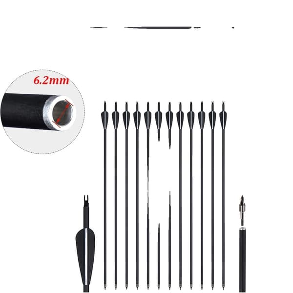 Kulfibrepile, 31 tommer, 36 stk, standard nock,36 stk. sort 36PCS black