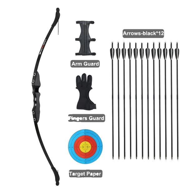 Jousiampumasetti, mukana 12 hiilikuituista nuolta, saatavilla 30lbs ja 40lbs vaihtoehtoina,30 lbs Recurve Set