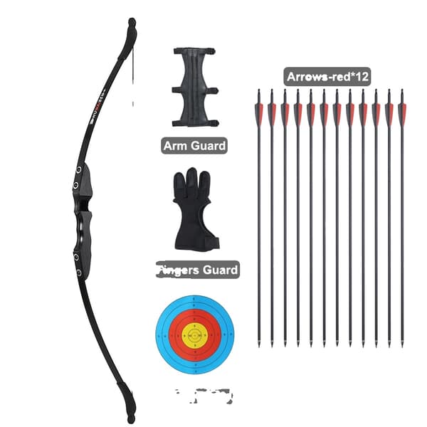 Buesæt til bueskydning, 12 carbonpile inkluderet, fås i 30 lbs og 40 lbs muligheder,30 lbs Recurve Set-a
