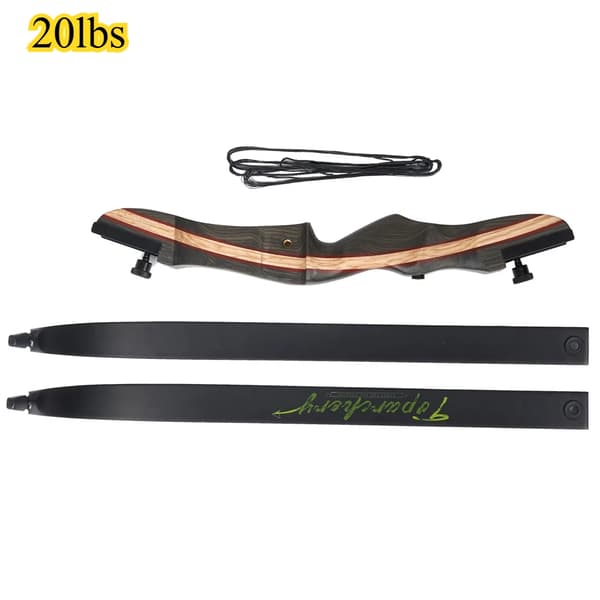 Recurve Bue, 62-tommer længde, Tech Wood håndtag,20 lbs