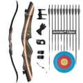 Miniatyrbillede 1 af 2: Recurve Buesæt, Justerbar Trækvægt, Komplet Buejagt Tilbehør,30 lbs-sæt