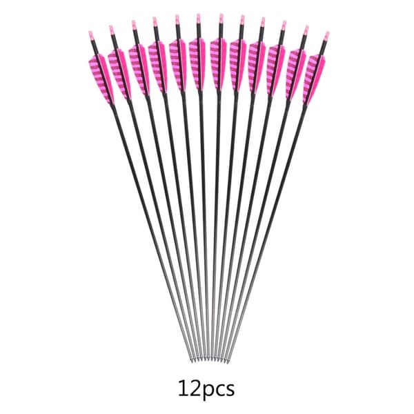 Ren kulstofpile, 32 tommer, udskiftelig bredt hoved,pink 12stk