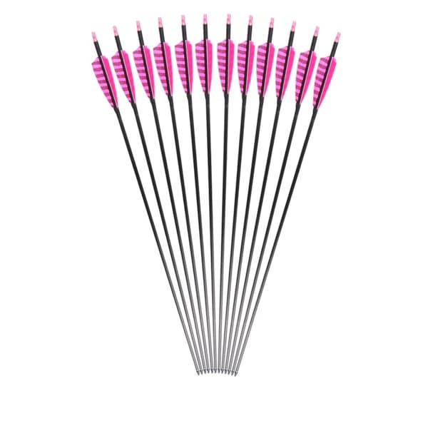 Ren kulstofpile, 32 tommer, udskiftelig bredt hoved,pink 12stk