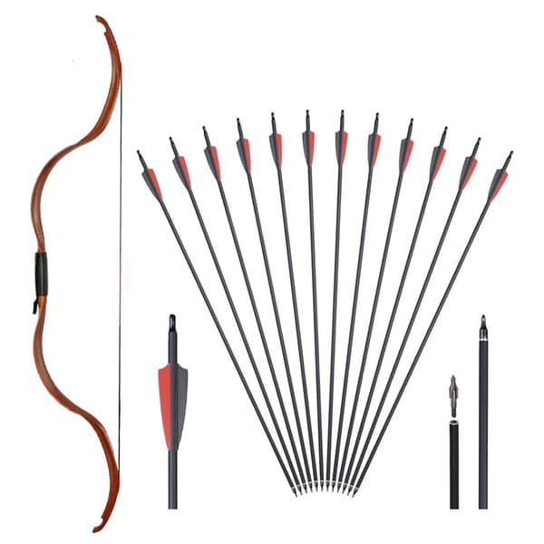 Perinteinen jousi, 25 lbs vetovoima, 50" pituus,Ruskea RB