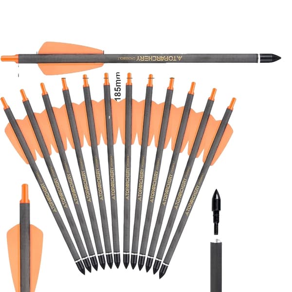 Korsbågepilar, 7,5 tum längd, 36 stycken förpackning,7.5 tum orange 36 st