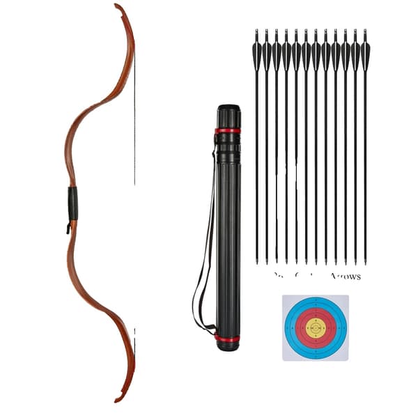 Traditionel Recurve Bue, 25 lbs Trækvægt, 50" Længde,Brun BW AQ
