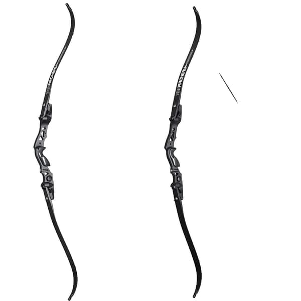 62 Tommer Buejagt Recurve Bue, Justerbar Træk Længde, IBO Hastighed 210FPS,Sort 40lbs