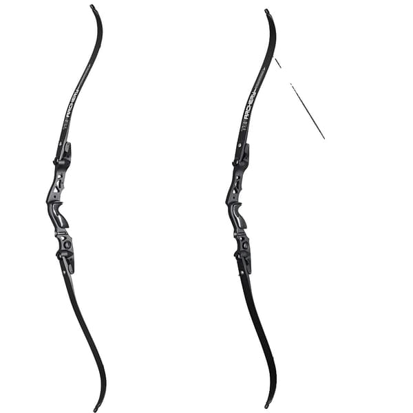 62 Tommer Buejagt Recurve Bue, Justerbar Træk Længde, IBO Hastighed 210FPS,Sort 50lbs