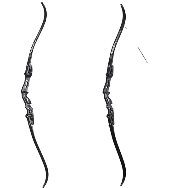 62 Tommer Buejagt Recurve Bue, Justerbar Træk Længde, IBO Hastighed 210FPS,Sort 35lbs