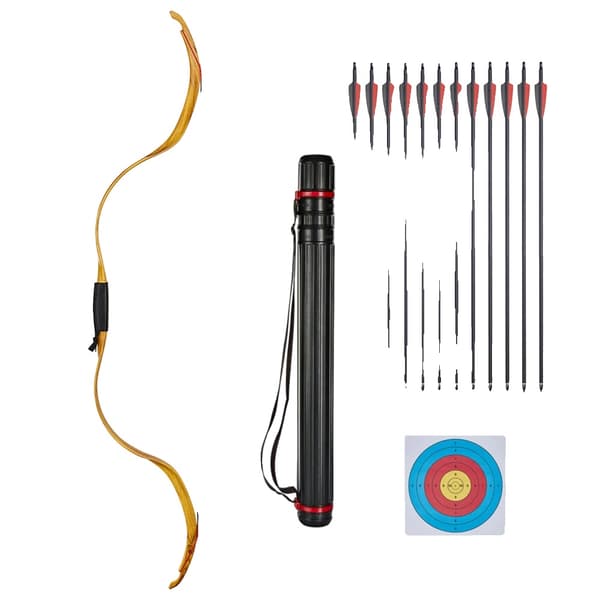 Traditionel Recurve Bue, 25 lbs Trækvægt, 50" Længde,Gul RB AQ