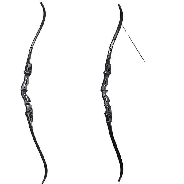 62 Tommer Buejagt Recurve Bue, Justerbar Træk Længde, IBO Hastighed 210FPS,Sort 30lbs