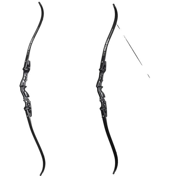 62-tums bågskytte recurve-båge, justerbar draglängd, IBO-hastighet 210 FPS,Svart 25 lbs