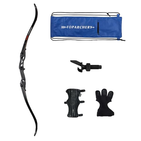 56" Recurve Jagtbue, Justerbare Trækvægte, Armbeskytter og Fingerbeskytter Inkluderet,40 lbs