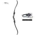 Miniatyrbillede 1 af 2: Recurve Bue, 62 Tommer Længde, Justerbare Trækvægte, Letvægtsdesign,sort-25lbs