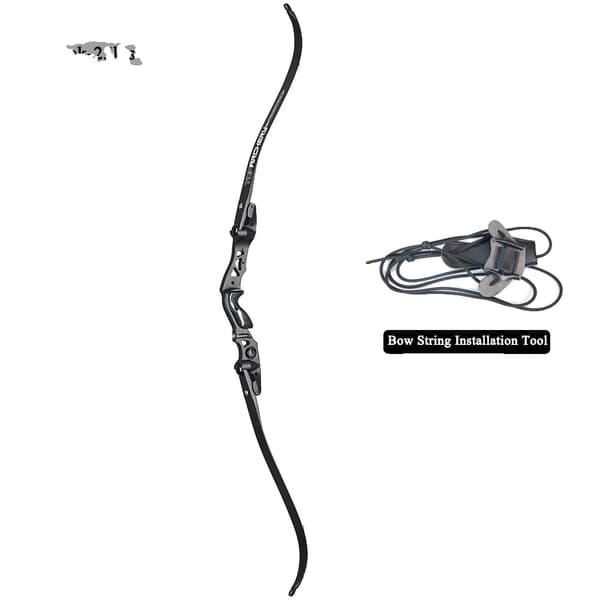 Recurve Bue, 62 Tommer Længde, Justerbare Trækvægte, Letvægtsdesign,sort-25lbs