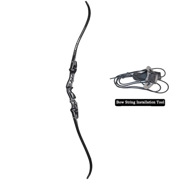 Recurve Bue, 62 Tommer Længde, Justerbare Trækvægte, Letvægtsdesign,sort - 50 lbs