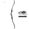 Miniatyrbillede 1 af 2: Recurve Bue, 62 Tommer Længde, Justerbare Trækvægte, Letvægtsdesign,sort-55lbs