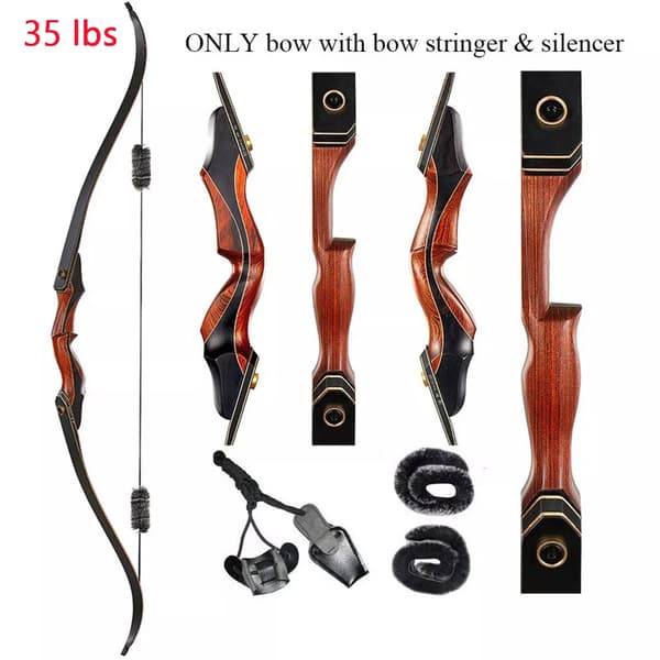 Recurve Bue, 60 Tommer Længde, Alsidige Trækvægte,35 lbs bue