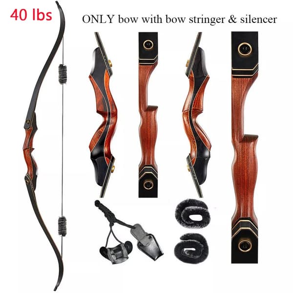 Recurve Bue, 60 Tommer Længde, Alsidige Trækvægte,40 lbs bue