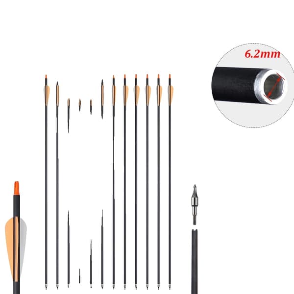 Kulfibrepile, 31 tommer, 36 stk, standard nock,36PCS Orange