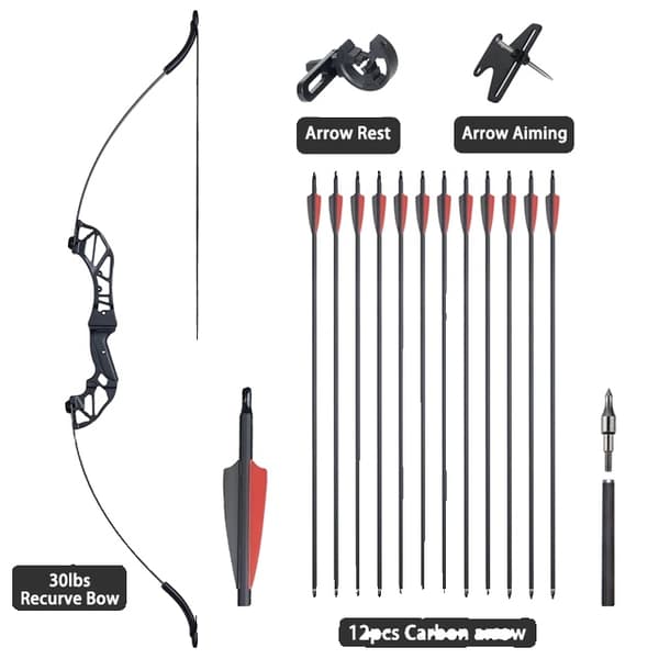 Bågskyttebåge, Demonterbar Design, Olika Dragvikter, 30lbs svart R-set