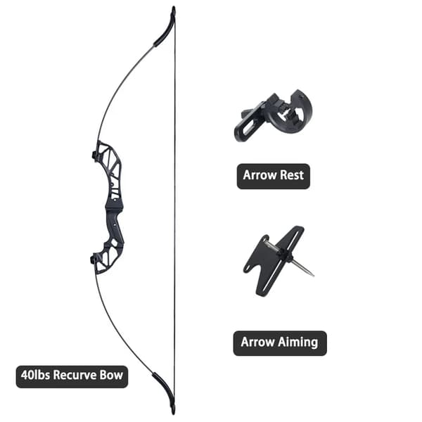 Bågskyttebåge, Demonterbar Design, Olika Dragvikter, 40lbs svart recurve