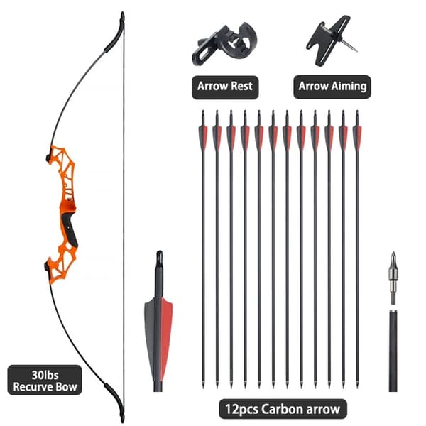 Bågskyttebåge, Demonterbar Design, Olika Dragvikter, 30lbs orange R set