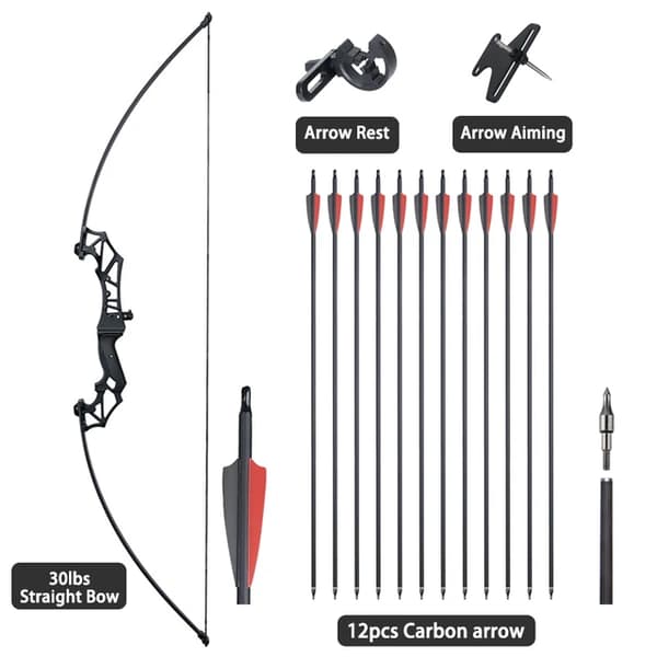 Bågskyttebåge, Demonterbar Design, Olika Dragvikter, 30lbs svart S-set