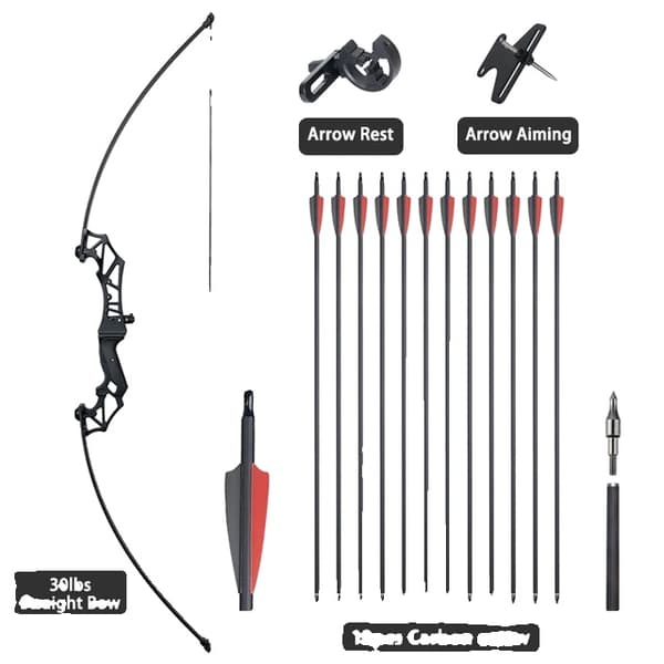 Bågskyttebåge, Demonterbar Design, Olika Dragvikter, 30lbs svart S-set