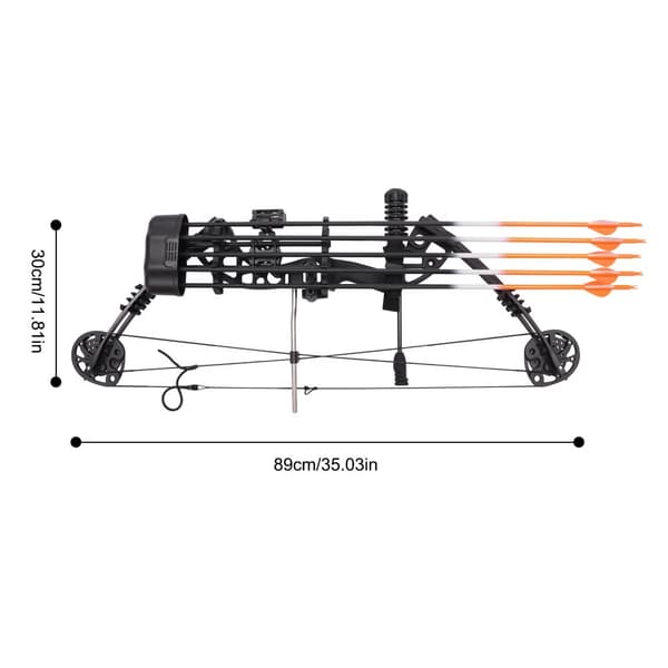 Compound Båge Kit, 30-60 lbs Dragvikt, Högerhand, Inkluderar Pilar och Tillbehör,Svart