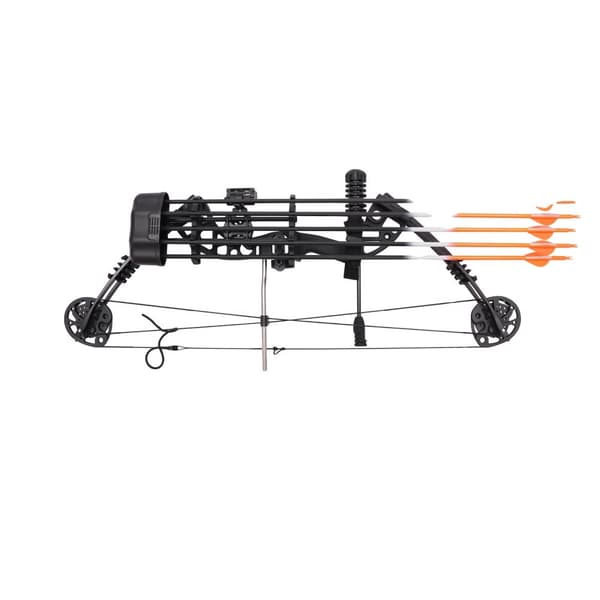 Compound Båge Kit, 30-60 lbs Dragvikt, Högerhand, Inkluderar Pilar och Tillbehör,Svart