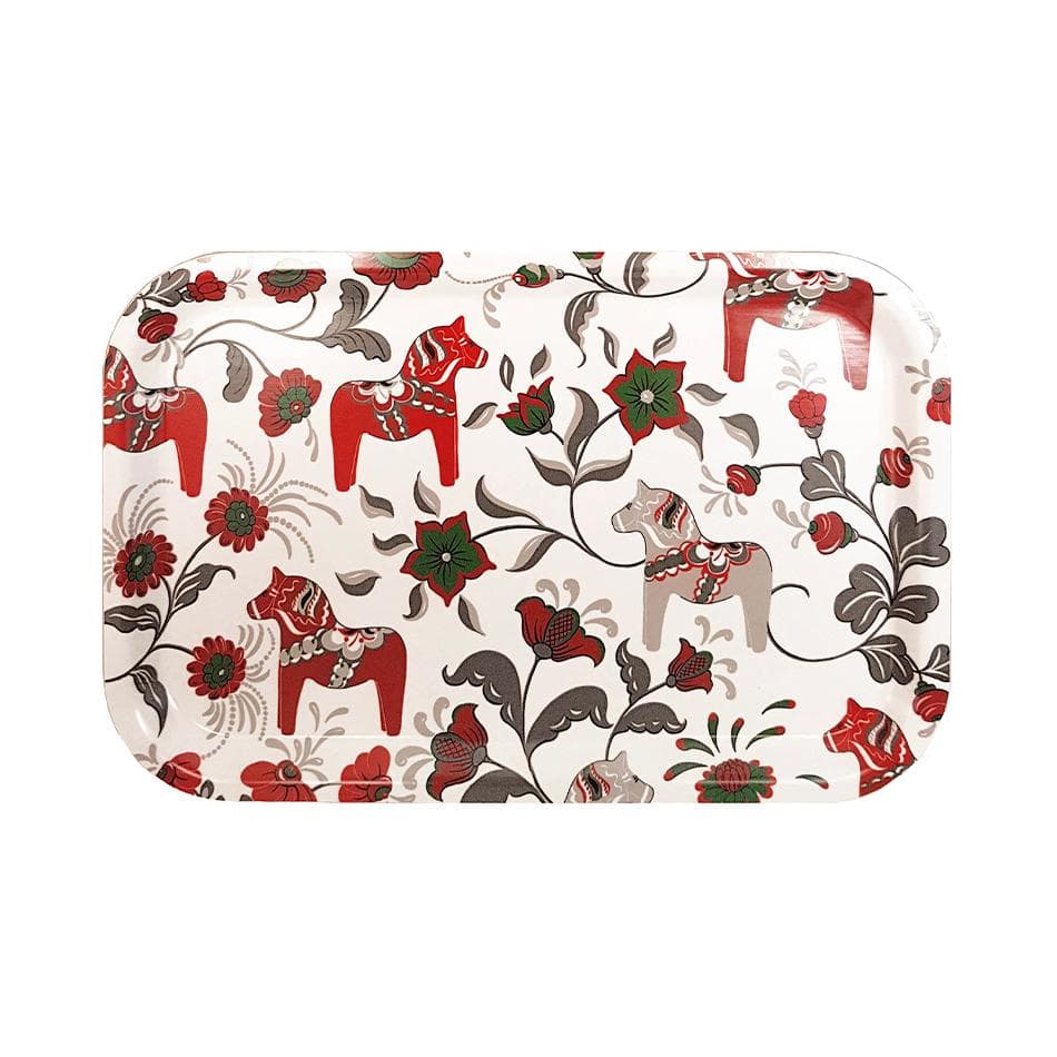 Bricka Dalahästar Röd/Offwhite - Arvidssons Textil